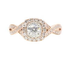 Neil Lane 14KT Rose Gold 1.05 ctw Round Diamond Halo Women's Engagement Ring 