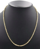 Classic 10KT Yellow Gold 3.9mm High Shine Rope Chain Necklace 22" - 24.79 Grams