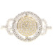 14KT White and Yellow Gold 0.56 ctw Round Diamond Cluster Halo Engagement Ring