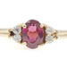 Women's 0.90 Ct Oval-Cut Natural Garnet & Round CZ 14KT Yellow Gold Ring 3.01g