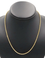 Fancy Italy 14KT Yellow Gold 2.3mm 4-Strand Twisted Bead Chain Necklace 18" 6.8g