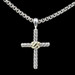 David Yurman Petite Cross 925 Sterling Silver with 14KT Yellow Gold 16" Necklace