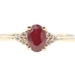Oval 0.50 ctw Natural Ruby & 0.06 ctw Round Diamond 10KT Yellow Gold Estate Ring