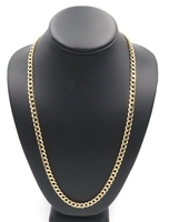 High Shine 10KT Yellow Gold 6.6mm Classic Hollow Curb Chain Necklace 24" - 15.5g