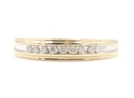 Men's 0.22 ctw Round Cut Diamond 10K Yellow Gold Channel Wedding Band Ring 3.08g