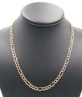 High Shine 10KT Yellow Gold 5.4mm Classic Hollow Figaro Chain Necklace 18" 6.3g