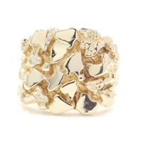 Estate 14KT Yellow Gold Heavy 17.6mm Square Signet Nugget Ring Size 9 - 14.40g