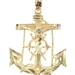 Religious Diamond-Cut 10KT Yellow Gold Anchor Crucifix Cross Pendant 1.6" - 6.1g