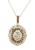 Le Vian 0.74 Ctw Nude & Chocolate Diamond 14KT Rose Gold Pendant on 14KT Chain
