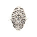 Antique-Style 0.10 Ctw Single Cut Diamond 14KT White Gold Milgrain Navette Ring
