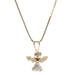 14KT Yellow Gold CZ Angel Pendant on 14KT Gold 20" 0.7mm Box Chain Necklace 1.7g