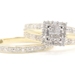 0.42 ctw Round & Princess Cut Diamond Halo 10K Yellow Gold Wedding Ring Set 4.5g