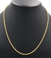 Classic 14KT Yellow Gold 3mm Wide High Shine Rope Chain Necklace 22.5" - 3.97g