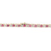 Natural 4.40 Ctw Princess Ruby & Round Diamond 10KT Gold Tennis Bracelet 7 3/4"