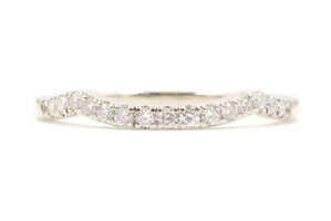 0.22 ctw Round Diamond Contour Wave 14KT White Gold Women's Wedding Band 2.5g