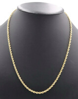Classic 10KT Yellow Gold 3.4mm High Shine Rope Chain Necklace 22.5" - 4.57g