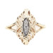 Estate 10KT Yellow Gold 0.07 ctw Round Diamond Lace Filigree Women's Ring 3.2g
