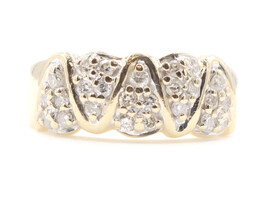 10KT Yellow Gold Unique 0.50 ctw Round Diamond 7.9mm Wide Estate Band Ring 5.7g