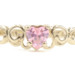 Women's 10KT Yellow Gold Pink Solitaire Heart-Cut Cubic Zirconia Ring by JCM