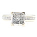 1 TW Princess & Round Diamond 10KT White Gold Square Cluster Engagement Ring ZEI