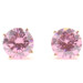 6.40 ctw Round Brilliant Cut Pink Cubic Zirconia CZ 14KT Gold Stud Earrings 