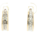 Estate Two Tone 14KT Yellow Gold 0.25 ctw Baguette Cut Diamond Hoop Earrings 