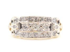 Estate 14KT Yellow Gold 0.40 ctw Round Diamond Vintage Style Band Women's Ring