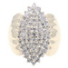 1.05 Ctw Round Diamond Marquise Cluster 10KT Yellow Gold Statement Ring 6.64g
