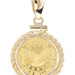 American Gold Bullion One Gram Coin in 14KT Yellow Gold Rope Bezel Pendant 2.01g