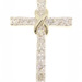 Infinity-Style 0.40 Ctw Round Diamond 10KT Yellow Gold Cross Pendant 24mm - 2.3g