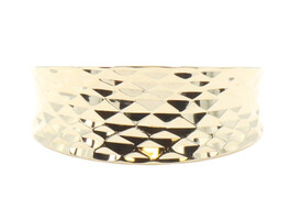 Men's High Shine 10KT Yellow Gold 9.6mm Wide Diamond Cut Band Ring Size 12 2.2g 