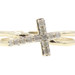 0.14 ctw Round Diamond Cross 10KT Yellow Gold Women's Ring Size 8 - 1.88g