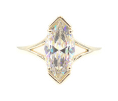 3.60 ctw Marquise Cut Cubic Zirconia CZ Solitaire 10KT Yellow Gold Women's Ring