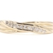 Diagonal 0.16 Ctw Single Cut Diamond 14KT Yellow Gold Wedding Band Ring AM-G