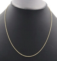 Classic 14KT Yellow Gold 1.4mm High Shine Rope Chain Necklace 20" - 3.60 Grams
