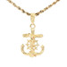 14KT Yellow Gold Crucifix Anchor Pendant w 20" 14KT Gold Rope Chain Necklace 15g