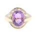 Women's 2.30 Ctw Oval Amethyst & Round Diamond 10KT Yellow Gold Ring by LGL 4.3g