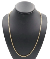Classic 10KT Yellow Gold 2.8mm Estate Hollow Rope Chain Necklace 23" AC - 5.5g
