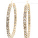 Estate 14KT Yellow Gold 2.80 ctw Round Diamond Inside Out Round Hoop Earrings 