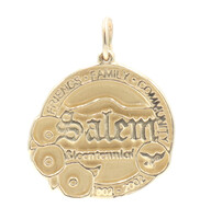 1802-2002 14KT Yellow Gold RARE! Salem Bicentennial Heavy Charm Pendant 4.84g