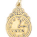 Estate 14KT Yellow Gold Vinton Clock (Roanoke, VA) Charm Pendant 0.89" - 2.4g