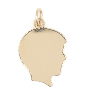 Estate 14KT Yellow Gold Flat Young Boy's Head Flat Charm 25.5mm by ROC - 1.30g