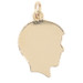 Estate 14KT Yellow Gold Flat Young Boy's Head Flat Charm 25.5mm by ROC - 1.30g