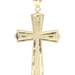 1.8" Estate Diamond Cut High Shine Textured 10KT Yellow Gold Cross Pendant 2.31g