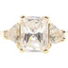 6.50 ctw Emerald and Trilliant Cut Cubic Zirconia CZ 14KT Yellow Gold Ring 4.2g