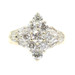 Estate 2.40 ctw Round and Baguette Cut Diamond Marquise Cluster 14KT Gold Ring