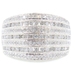 1.00 cttw Diamond Multi-Row Estate Style Anniversary Ring in 10K White Gold - 6g