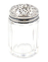 Estate Vintage Sterling Silver and Glass 1.5" Individual Salt Shaker - 1.08g