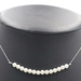 14KT White Gold 15" Choker Style 4.4mm White Cultured Pearl Bar Necklace 2.6g
