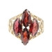 Fancy 5.20 Ctw 4-Stone Marquise Cut Garnet 14KT Yellow Gold Ring by Nissko 4.67g